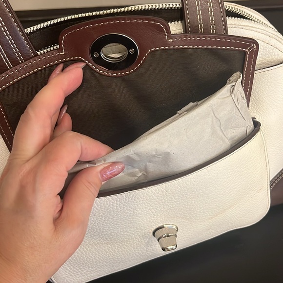 Coach Hampton Brown/Cream Pebbled Leather Satchel limited edition - Picture 7 of 16